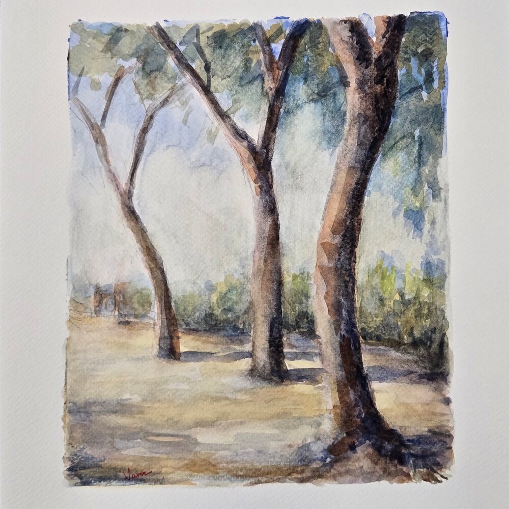 Nature Inspired Signed Watercolor Painting on Paper